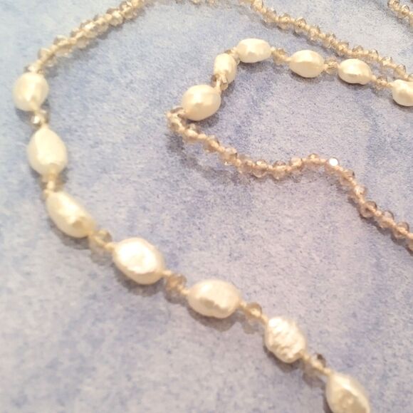 Victoria Lynn Freshwater Pearl & Crystal 40" Hand Knotted Necklace - Picture 7 of 8